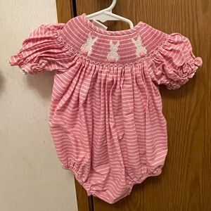 Pink Striped Bunny Bodysuit